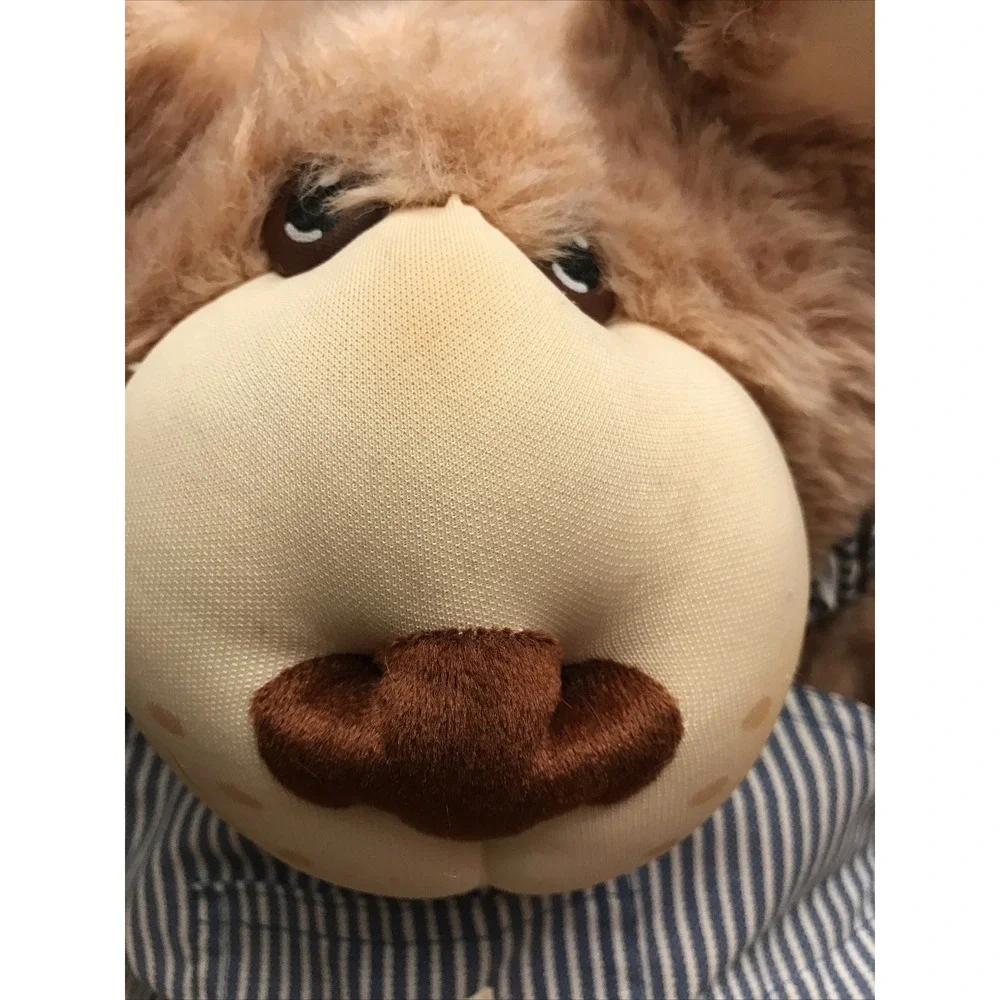 Furskin Teddy Bear Vintage 1983 overalls 24 Inches‎